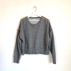 Mile(s) by Madewell Gray Embroidered Trim Sweatshirt Size XXL